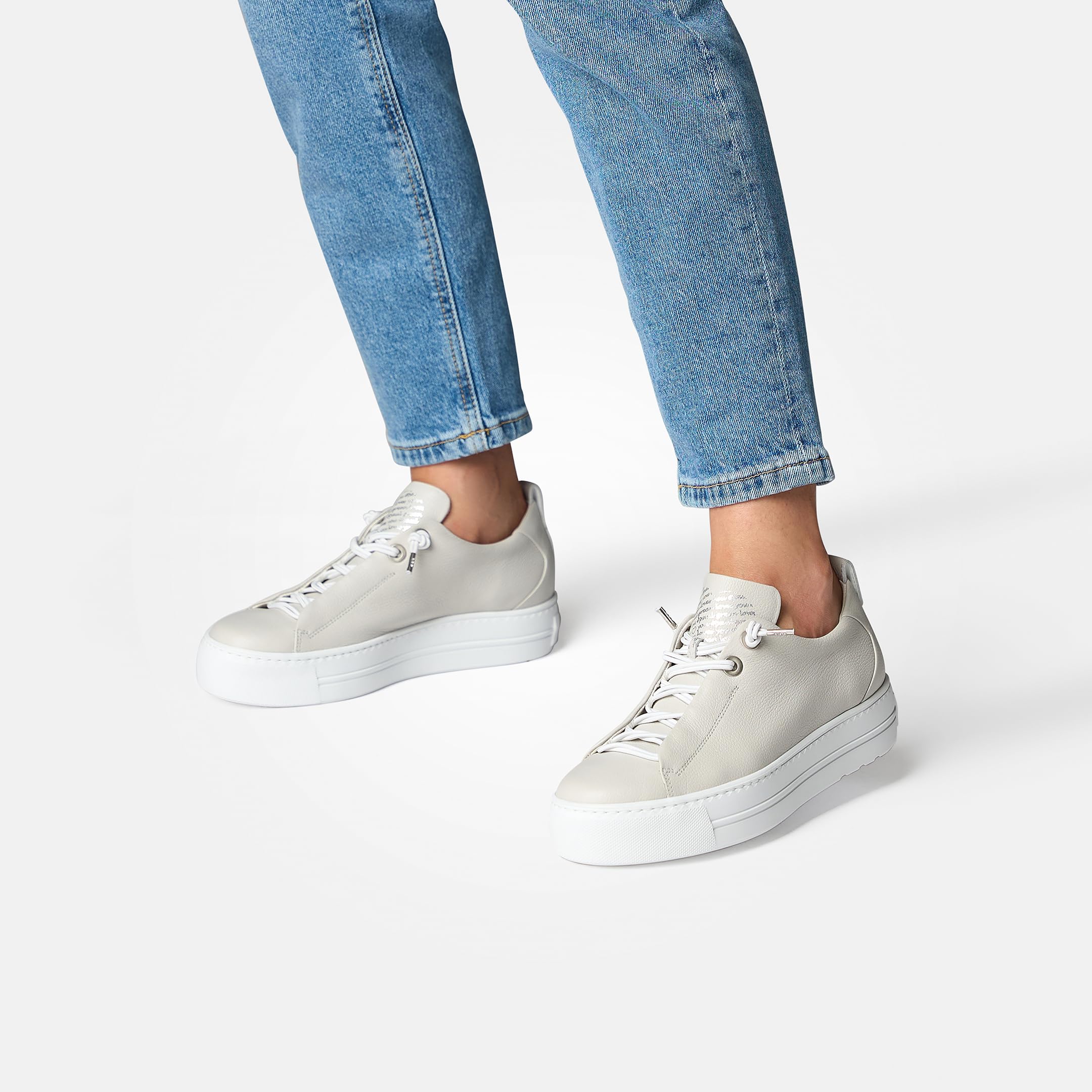 Paul Green Zapatillas 5017-367 Cuero Liso Gris Mujer