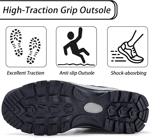 Miniatura 5 de CC-Los Zapatos de senderismo para hombre, resistentes al agua y ligeros, cómodos para todo el día, talla 7.5-13