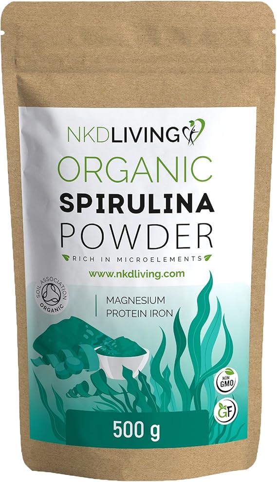 NKD Living 500g Organic Spirulina Powder, Soil Association Organic