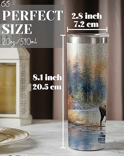 Miniatura 4 de Onebttl Regalos de alce para hombres y mujeres, regalo para los amantes de los alces en el Día Nacional del Alce, cumpleaños y Navidad, vaso aislado
