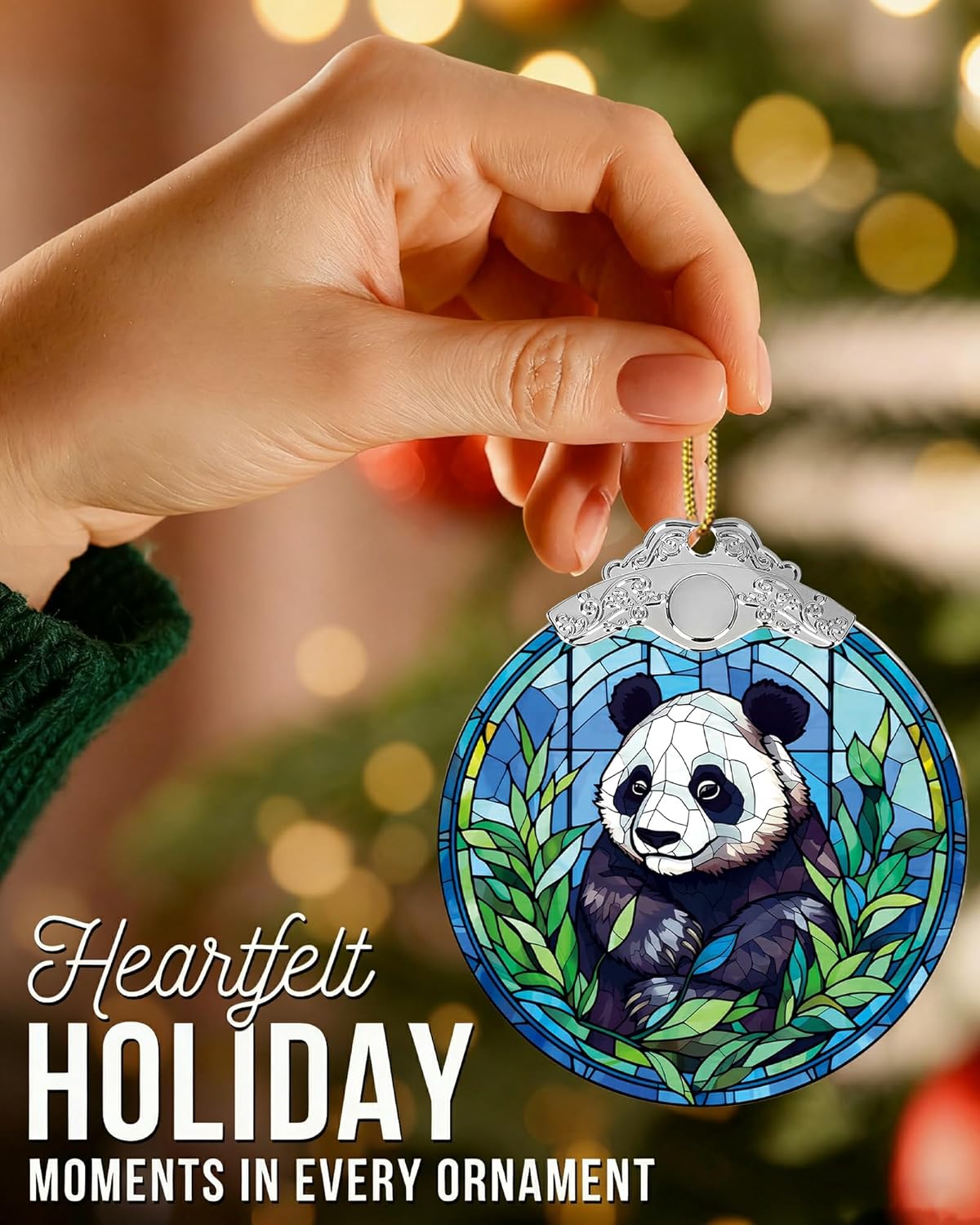 Panda Ornaments for Christmas Tree - Cute Panda Gifts for Women Men Girls, Panda Bear Decor for Lover Gift - Panda Christmas Decoration for Tree Holiday - Image 3