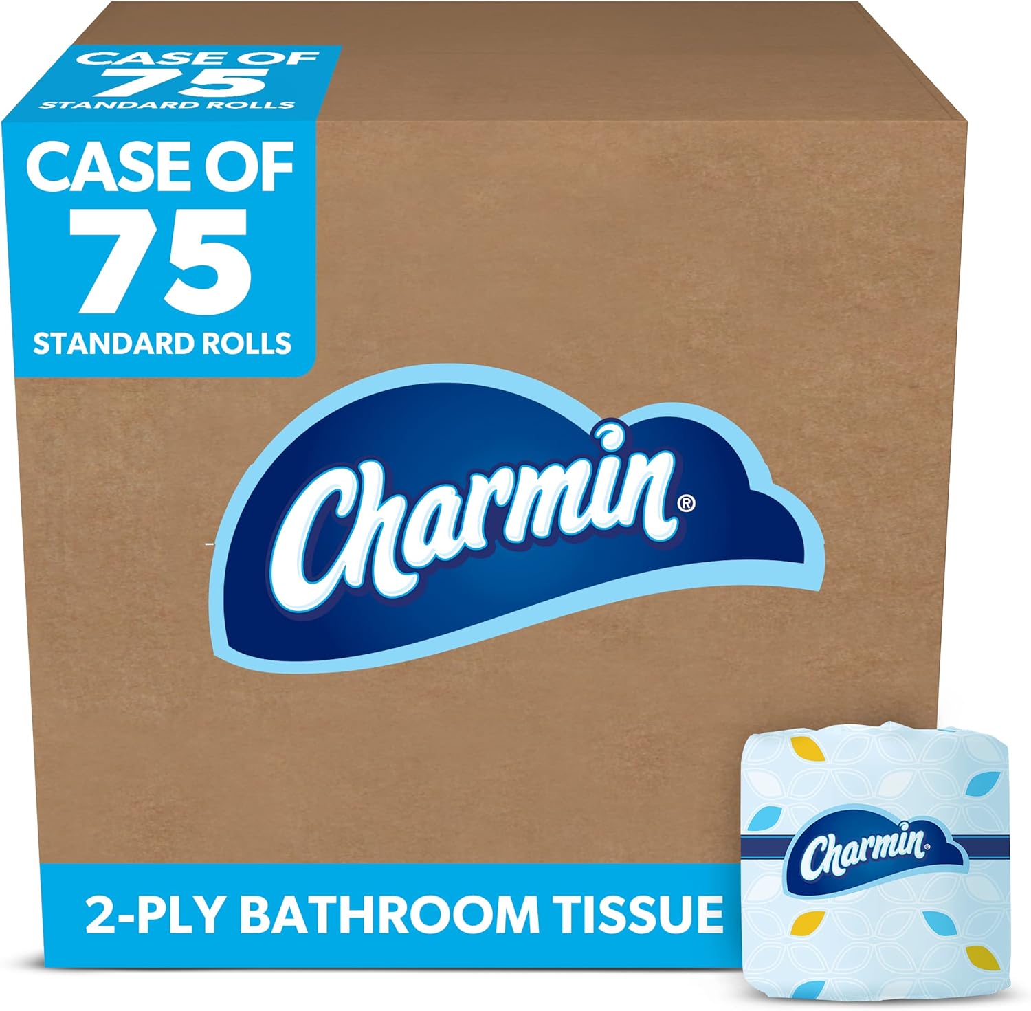 Charmin Commercial Bathroom Tissue, Septic Safe, Individually Wrapped, 2-Ply, White, 450 Sheets/roll, 75 Rolls/carton