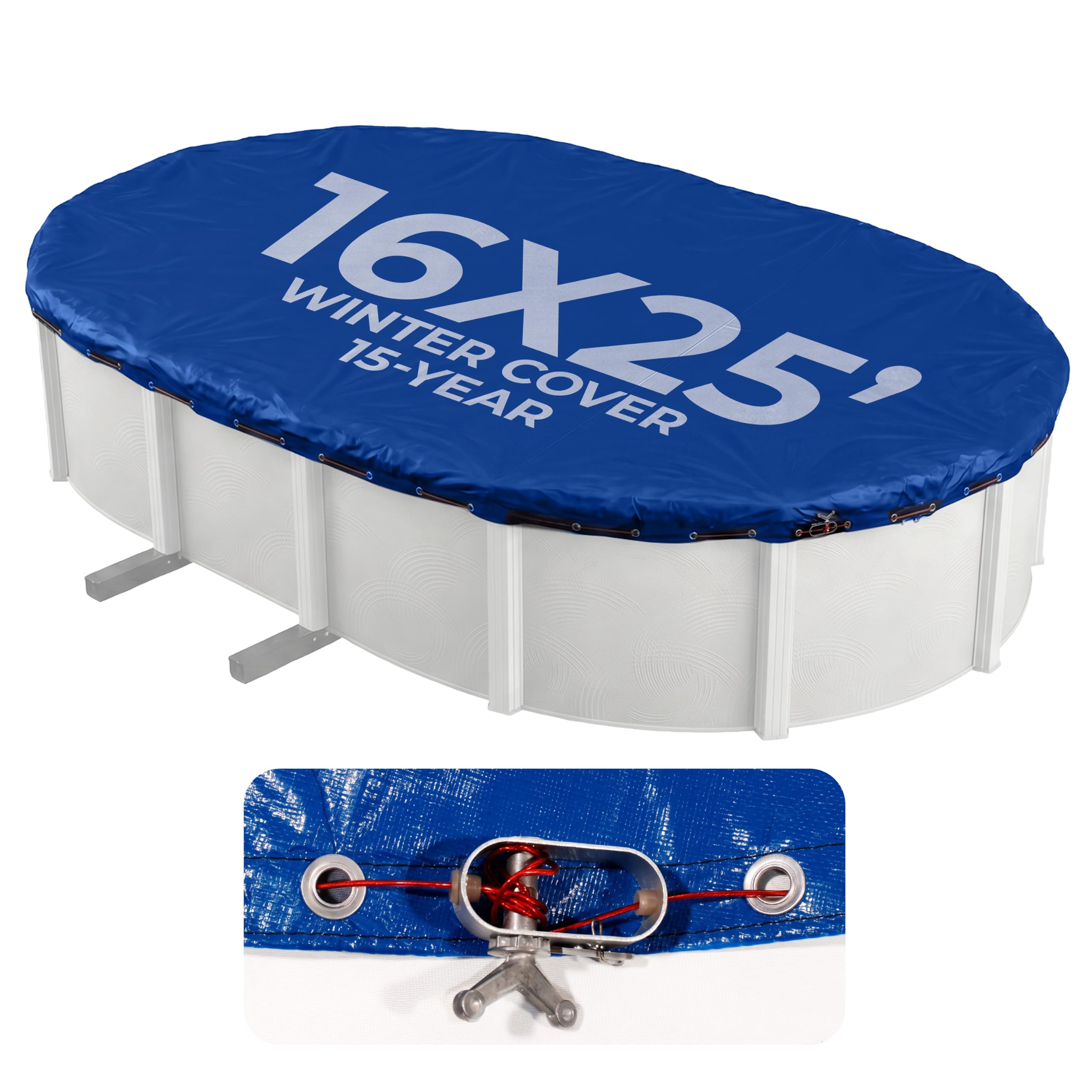 Blue Wave Gold 15-Year 16-ft x 25-ft Oval Above Ground Pool Winter Cover-image-16