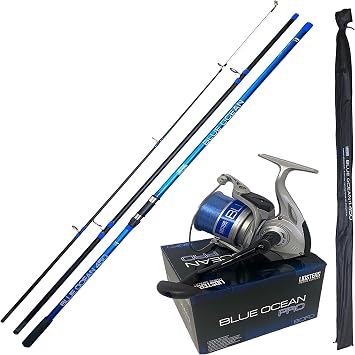 LFS Blue Ocean Sea Beach Fishing Rod 15ft 4.5m 3pc + Ocean Pro 80 Reel