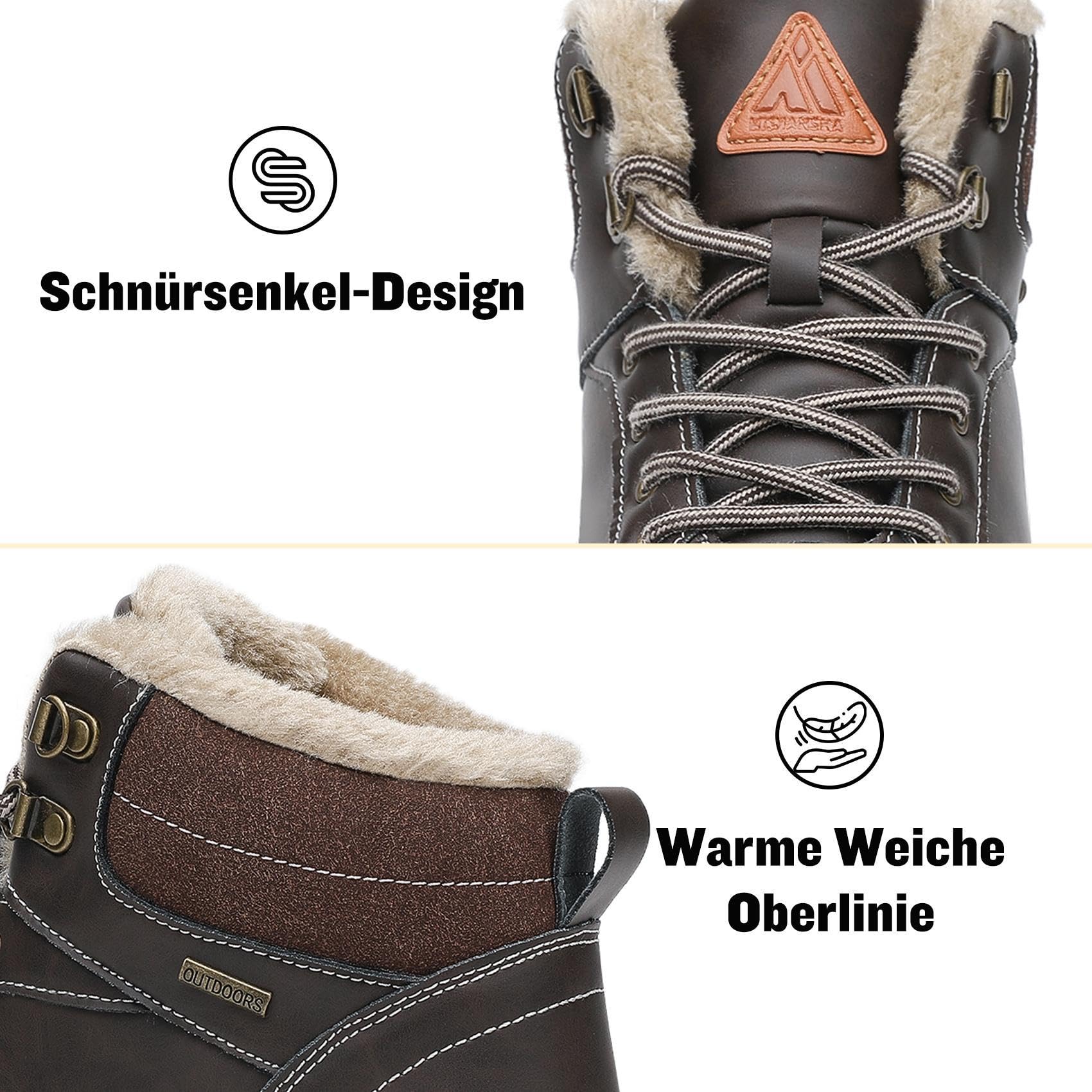 Mishansha Uomo Scarpe Invernali Donna Stivali da Neve Calda Impermeabili Outdoor Sneakers da Trekking Taglia 36-48 EU
