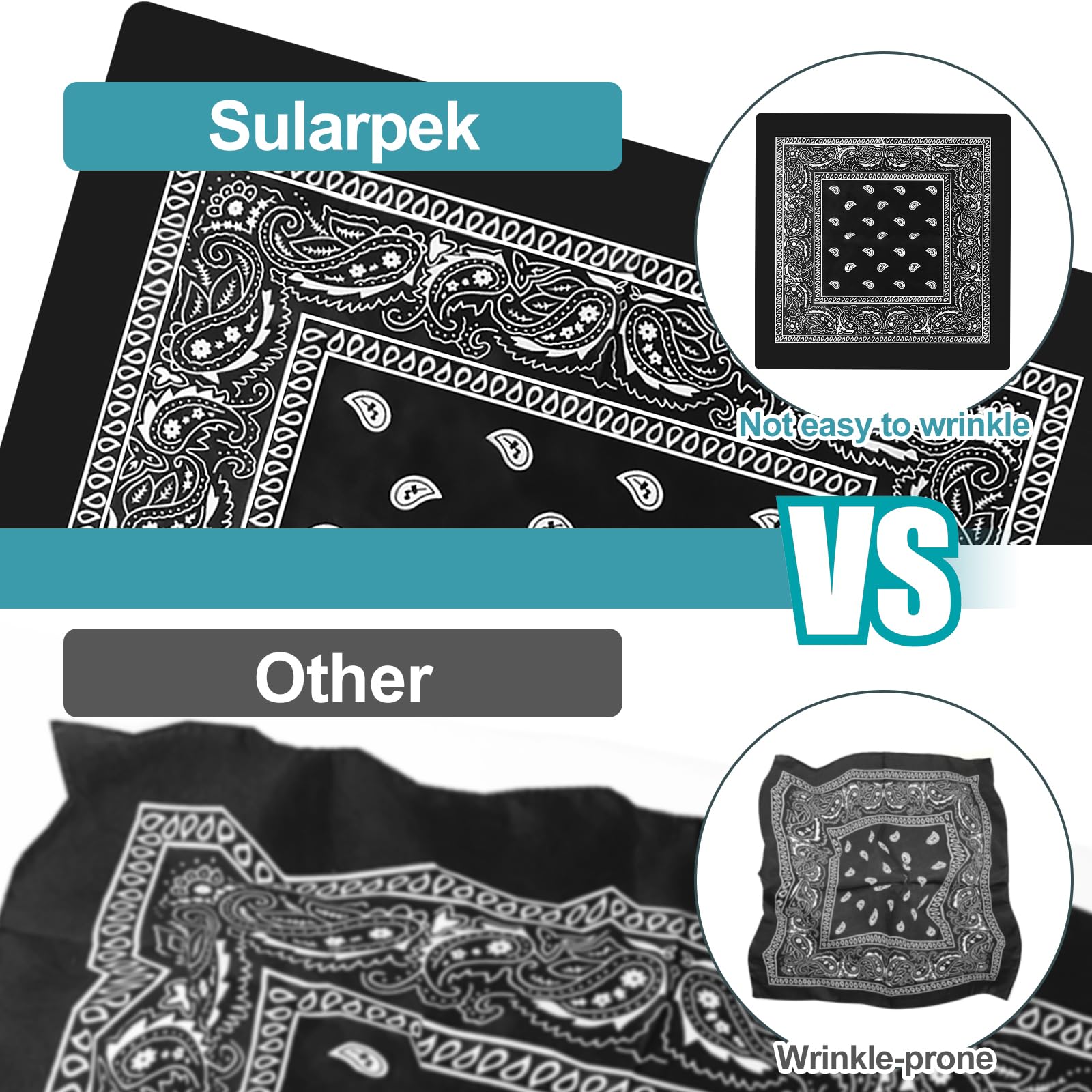 sularpek Paisley Bandana, Stylish Cowboy Headband Handkerchief, Premium Stylish & Versatile Bandana, Bandanas for Outdoor Adventures Perfect for Cycling, Hiking, Running, Yoga, Motorcycling, and More — view 4
