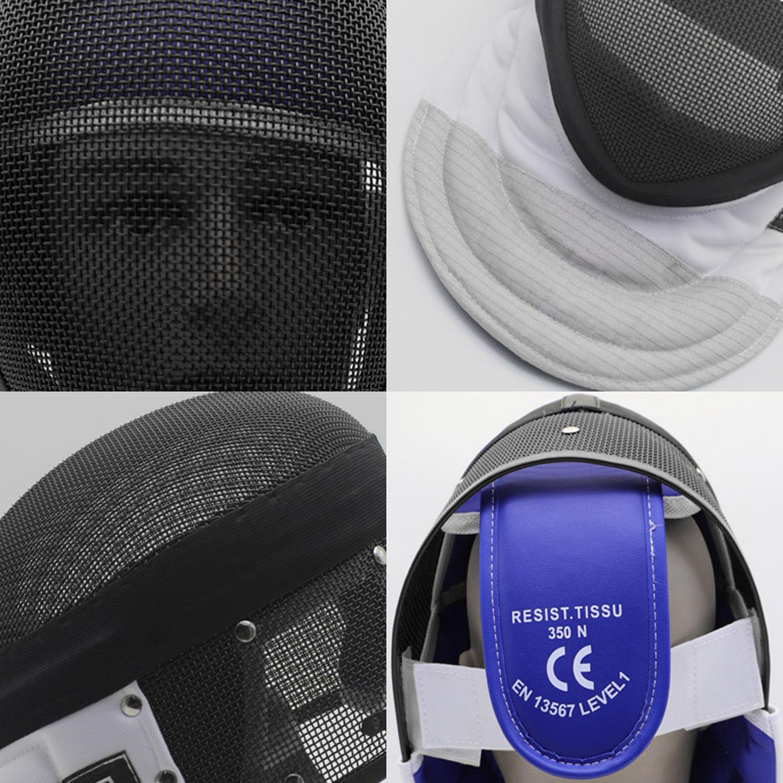 Masque d'escrime RiToEasysports Standard CE350N avec Maille Métallique et Doublure Imperméable