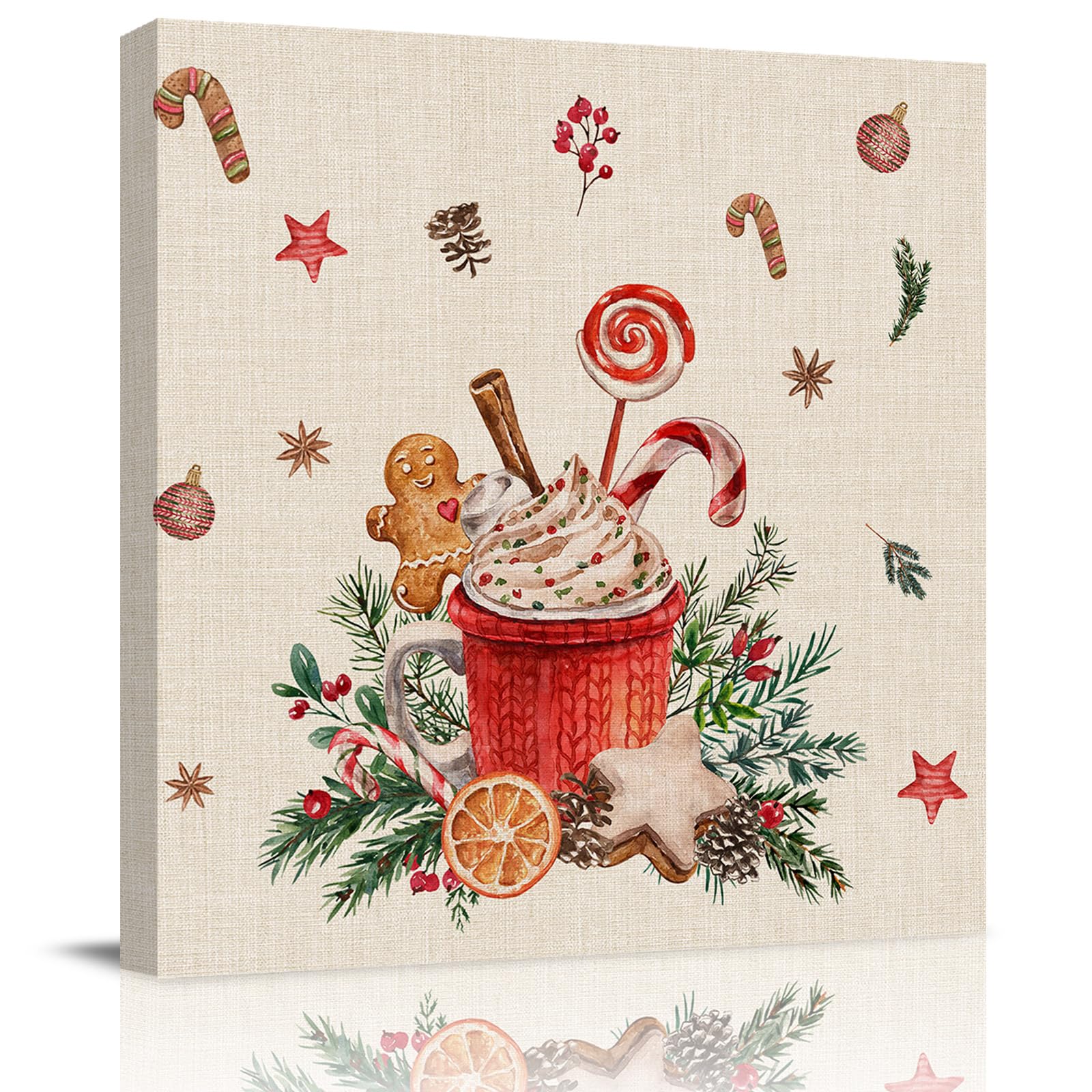 Christmas Canvas Wall Art Framed Wall Decoration