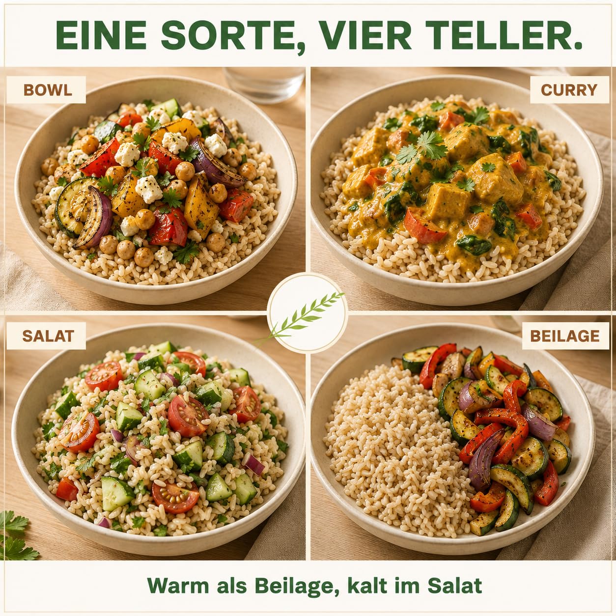 GiDeli Vollkornreis 4x5kg - Brauner Reis Langkorn, Naturbelassen & Nussig