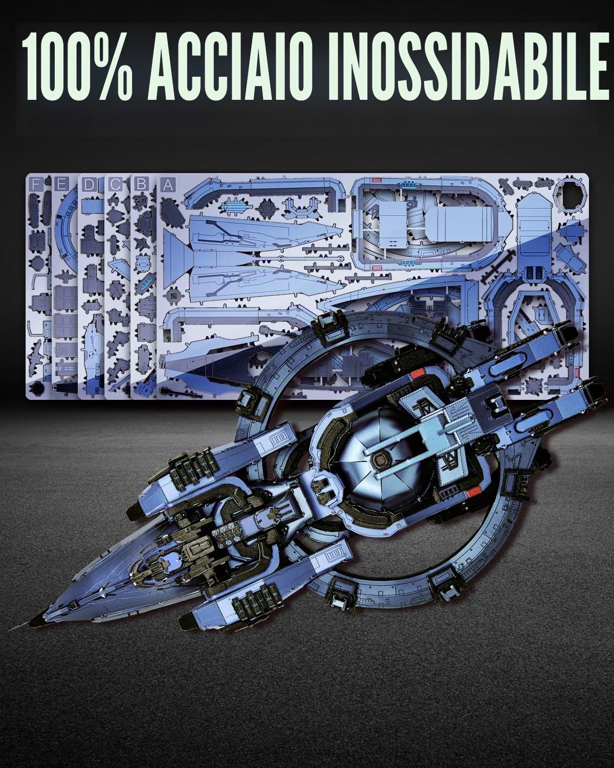 Piececool 3d Metal Puzzle Veicolo Spaziale Selezione Naturale, Problema dei Tre Corpi Corazzata Astronave 3D Puzzle Metallo per Acciaio Inossidabile, Regalo, modellismo da costruire adulti, 378 Pezzi