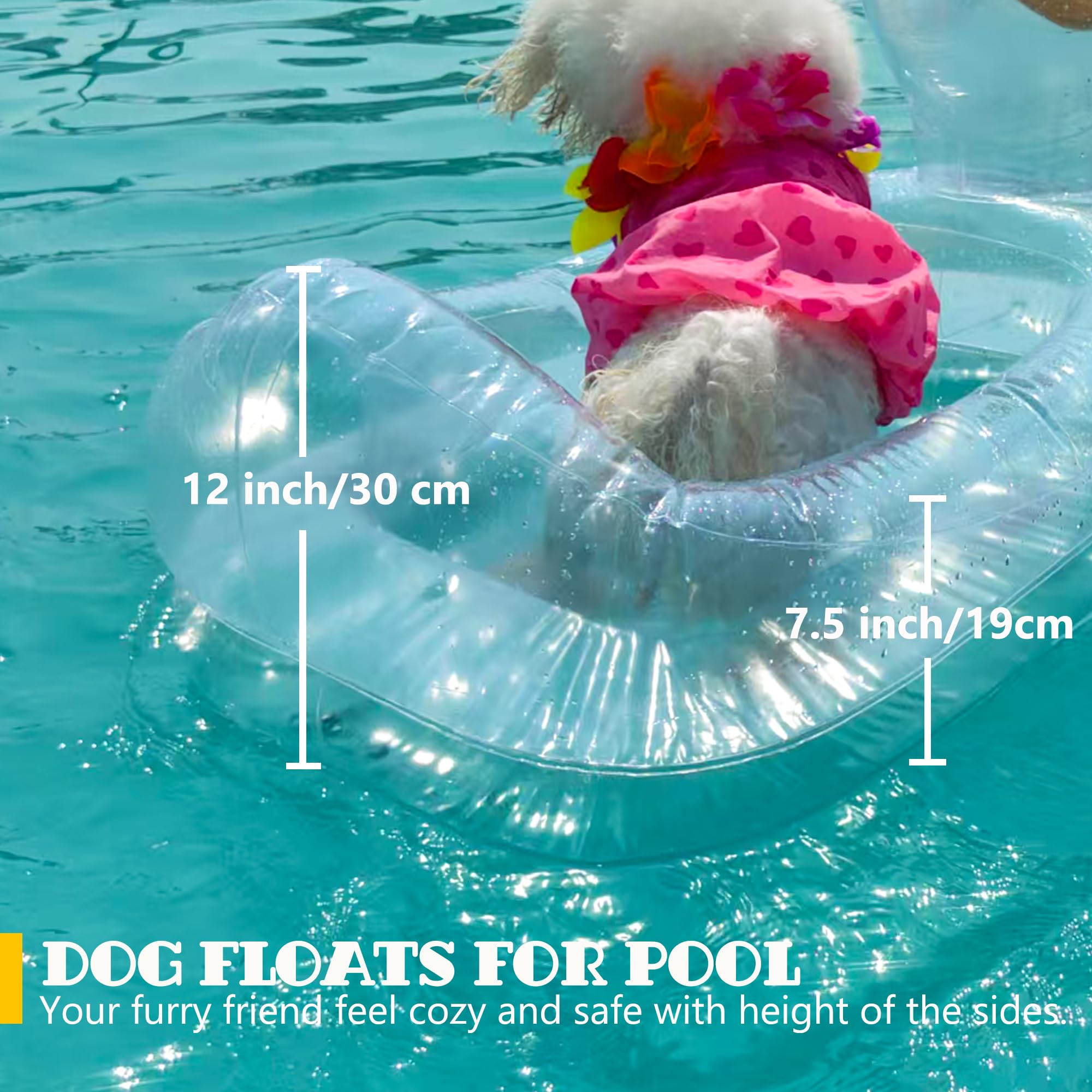 Hund Pool Float, Lustige 6-in-1 Aufblasbare Hundeschwimmer für Pool, Haustier Floatie Floatie Floatie Float für Kleine Hunde, Welpen und Hunde