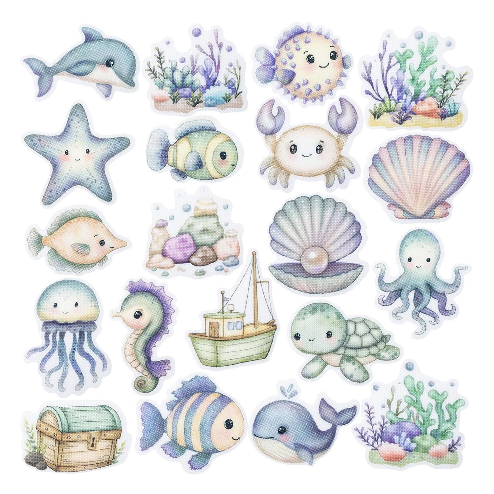 20pcs Non Slip Bath Stickers Sea Animal Anti Slip Shower Decals Set