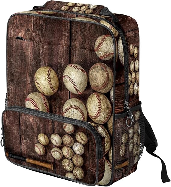 Old Vintage Baseball Backpack Laptop Casual Bookbags Daypack for Kids