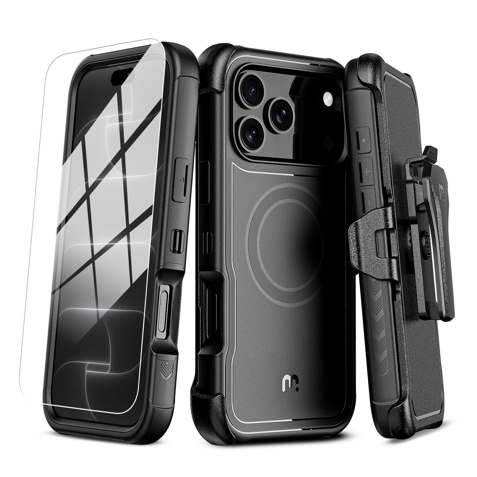 M MYBAT PRO for iPhone 18 Pro Max Case with Belt Clip Holster,Magnetic Case