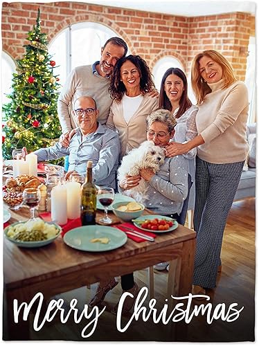 Miniatura 4 de Manta de Navidad personalizada con tu propia foto, regalos personalizados para mamá, papá, abuela, abuelo, mejores amigos, manta personalizada para