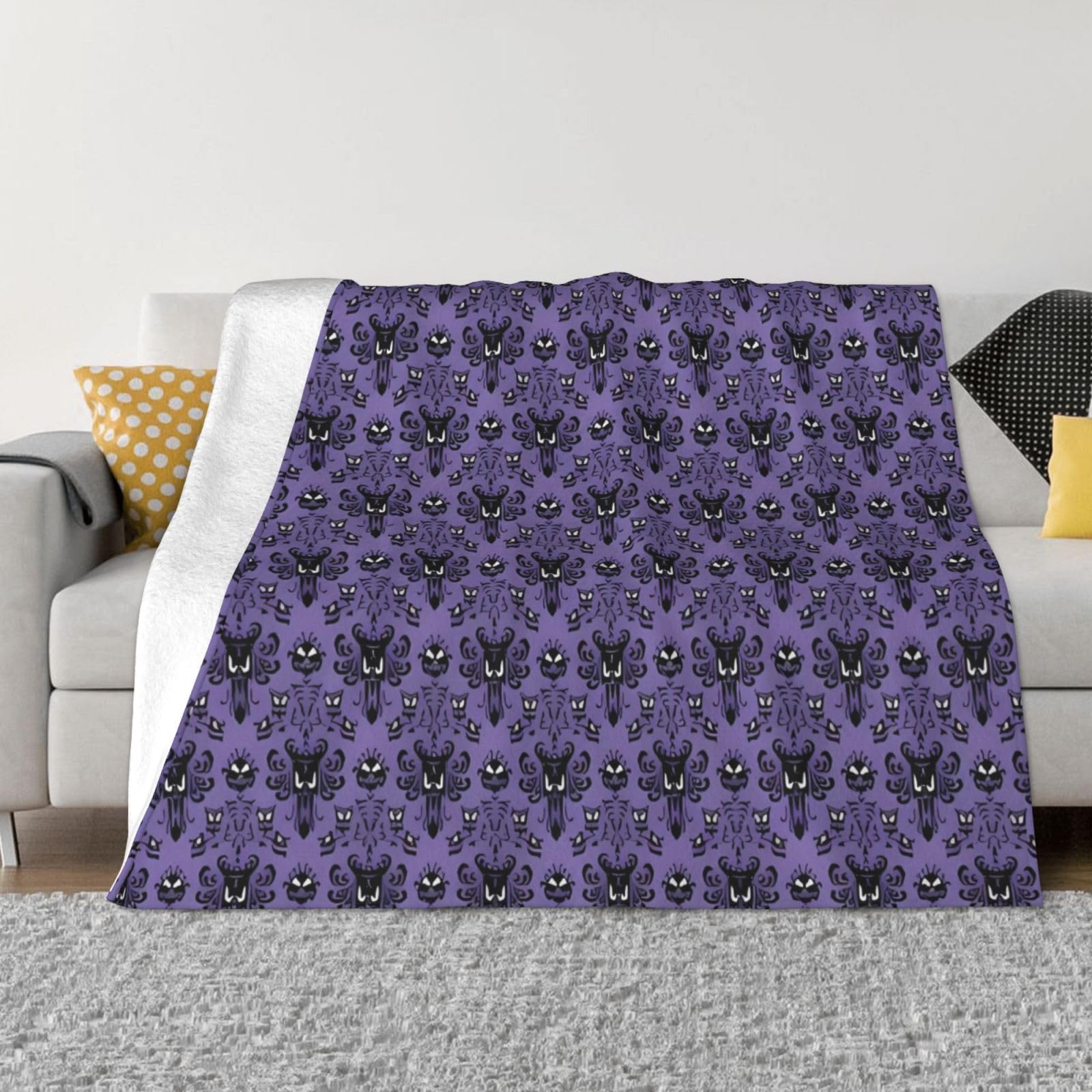 DEHIWI Haunted Mansion Flannel Fleece Blanket 50"X40" Ultra Soft Warm Cozy Throw Blanket All Season Blankets For Bed Sofa Living Room Outdoor