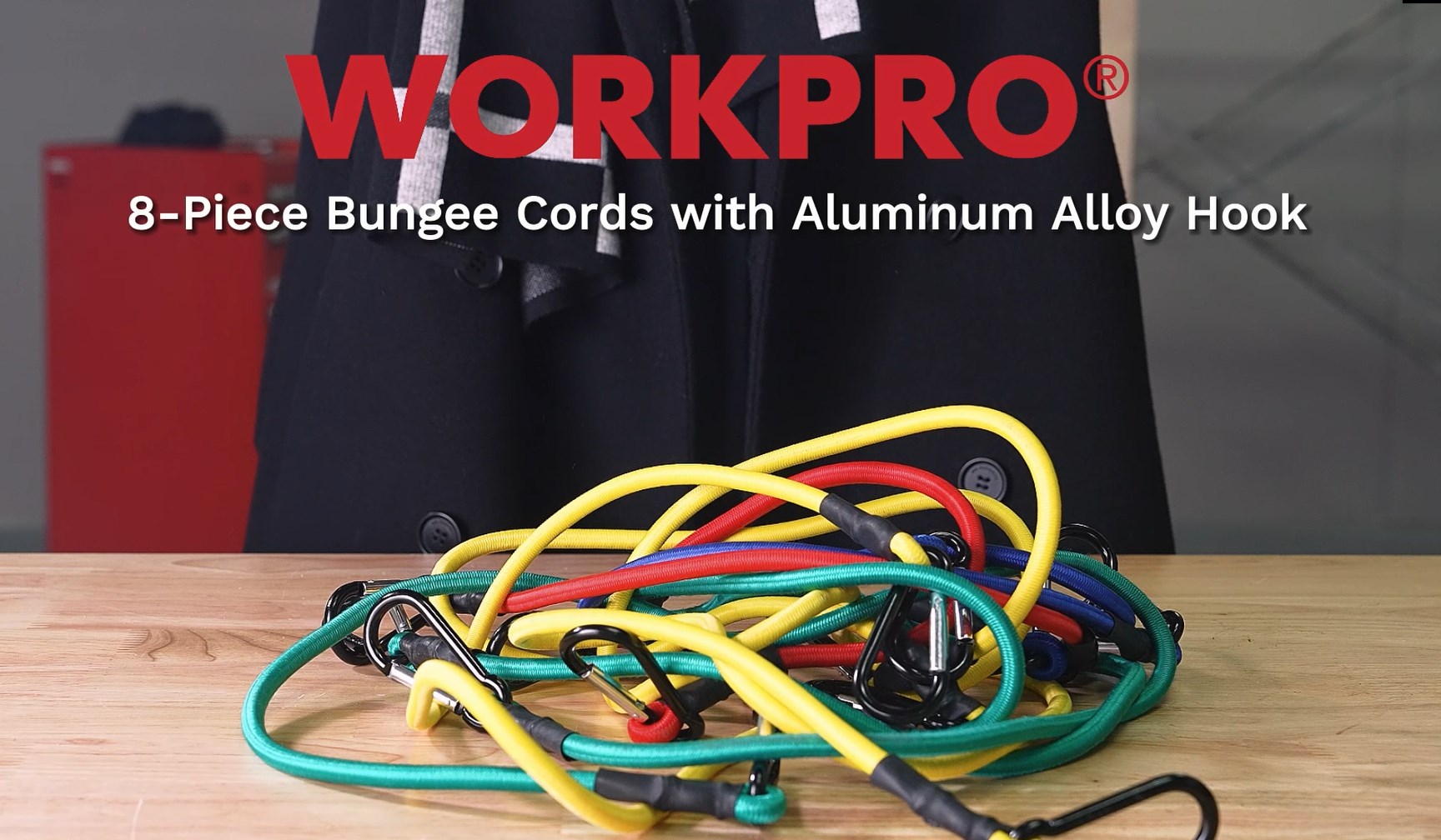 WORKPRO Bungee Cords Heavy Duty Outdoor - 8 PCS Bungee Cords with