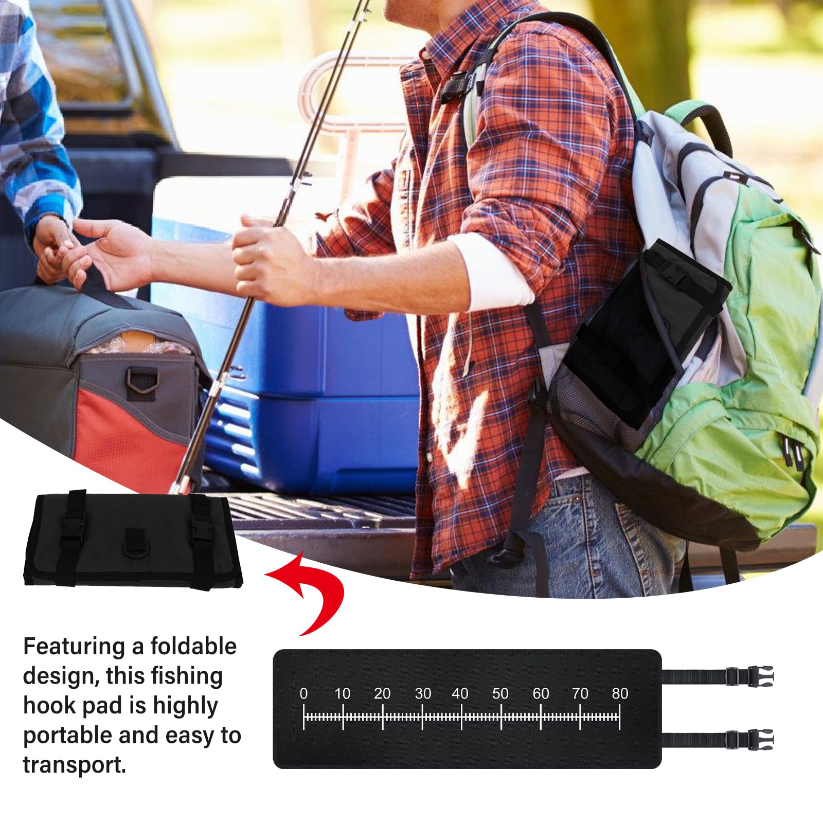 Abhakmatte Für Angler 98x130 Cm - Karpfenmatte Mit Maßband Faltbar