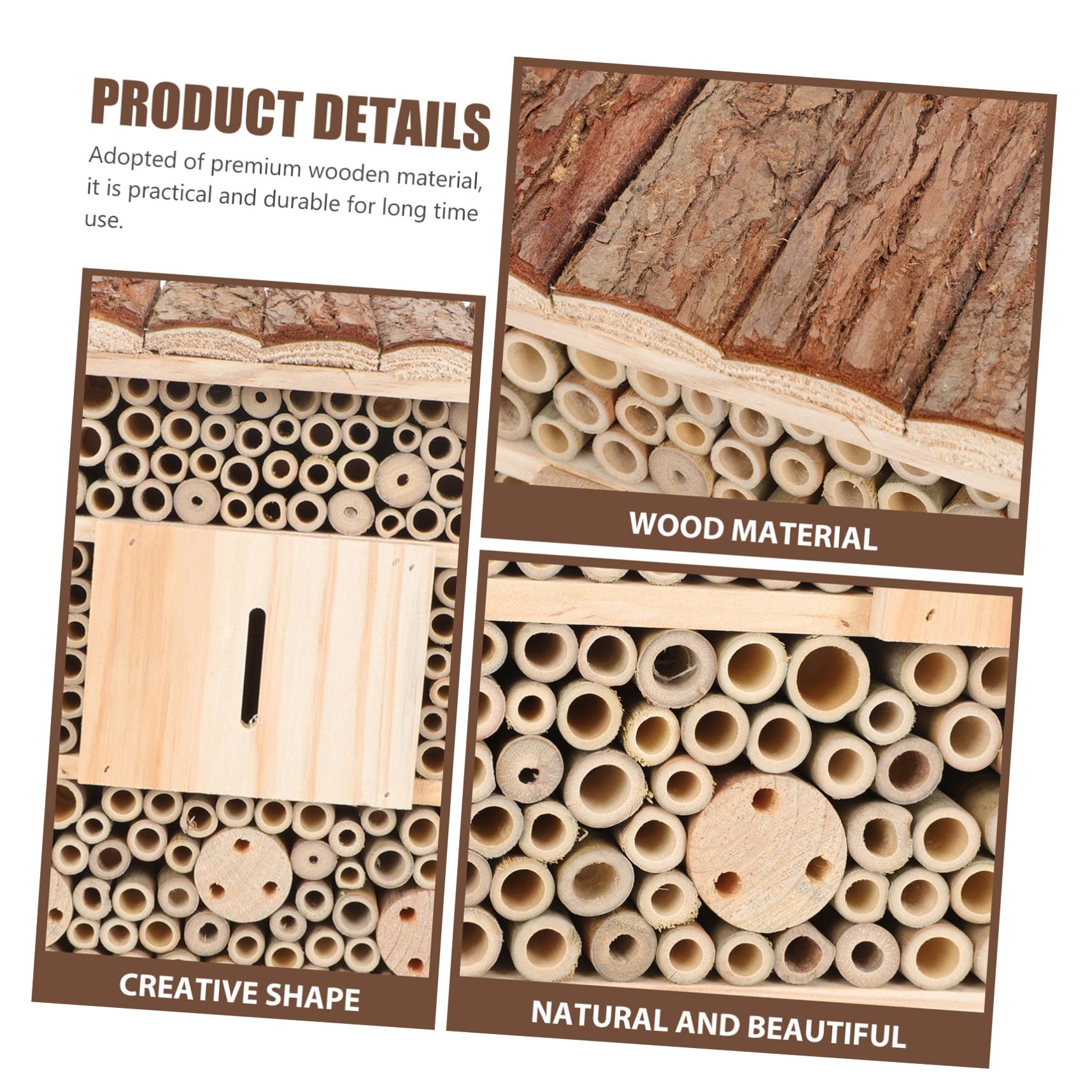 Abaodam Casa delle Api Decorativa in Legno per Giardino e Terrazza, Habitat Naturale per Insetti e Farfalle, Casetta Accogliente per Apicoltura e Arredamento Esterno