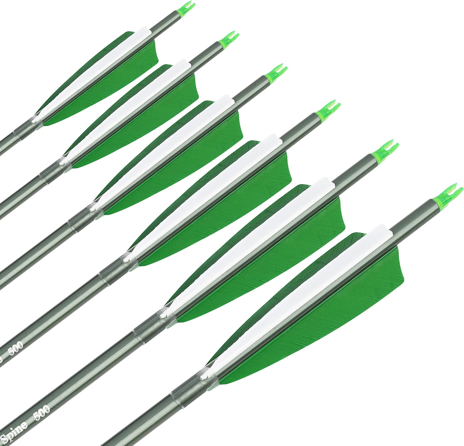 31" Carbon Arrows Archery Hunting Arrows 500 Spine with Feathers Fletched Target Practice Arrows for Archery Compound & Recurve & Long Bow 6/12pcs