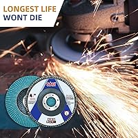 Vista 5 de SALI - 24 unidades de disco de solapa de zirconia de 80 granos, 4.5" x 7/8 pulgadas, disco de lijado, tipo de bisel #29, grado premium e industrial