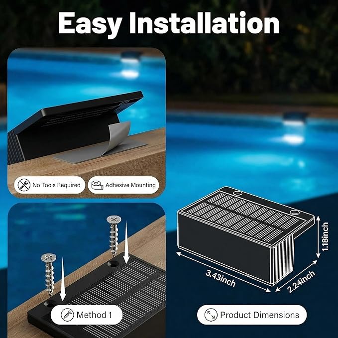 4 Luces Solares para Piscina LED VOVG, 4 Unidades, Paquete miniatura 3