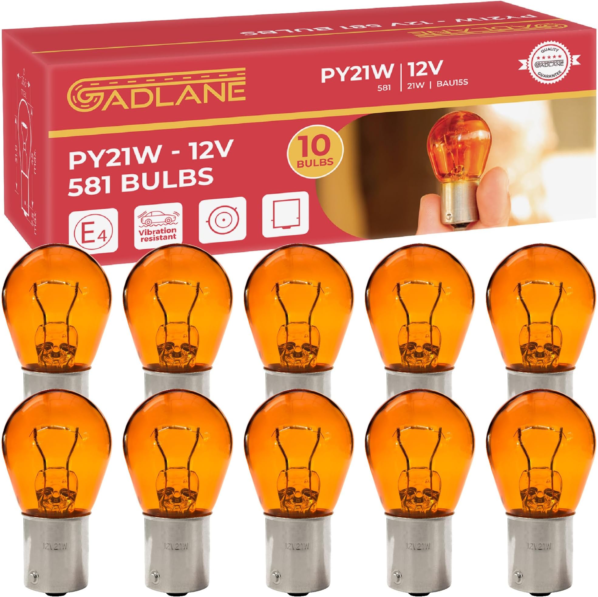 2 x 581 AMBER INDICATOR CAR BULBS OFFSET PINS 12V 21w BAu15s Amazon