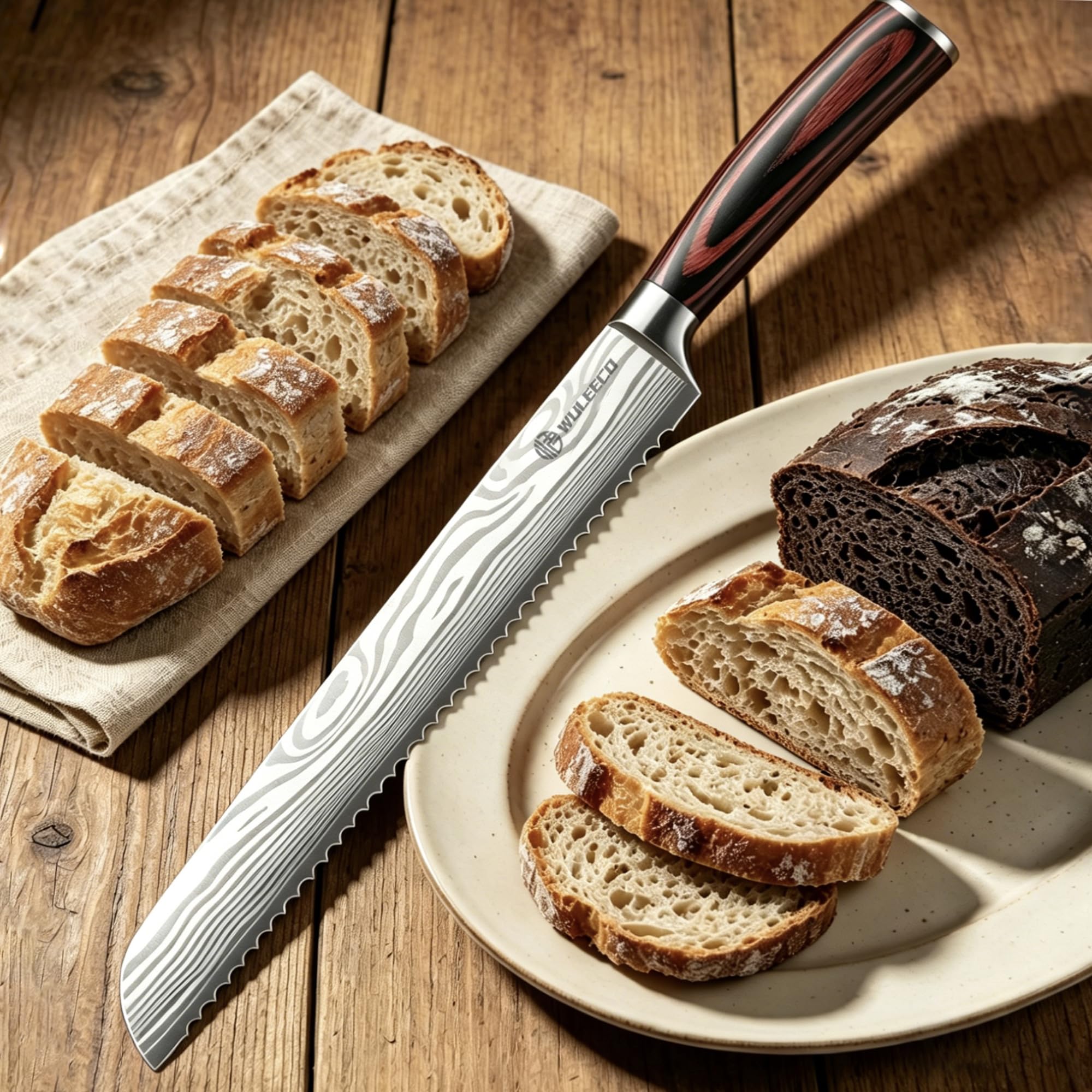WULEECO Bread Knife - 10 Inch Serrated -5