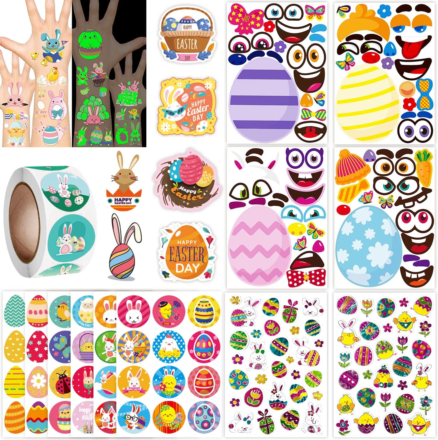 734 PCS Easter Stickers for Kids, Easter Stickers for
