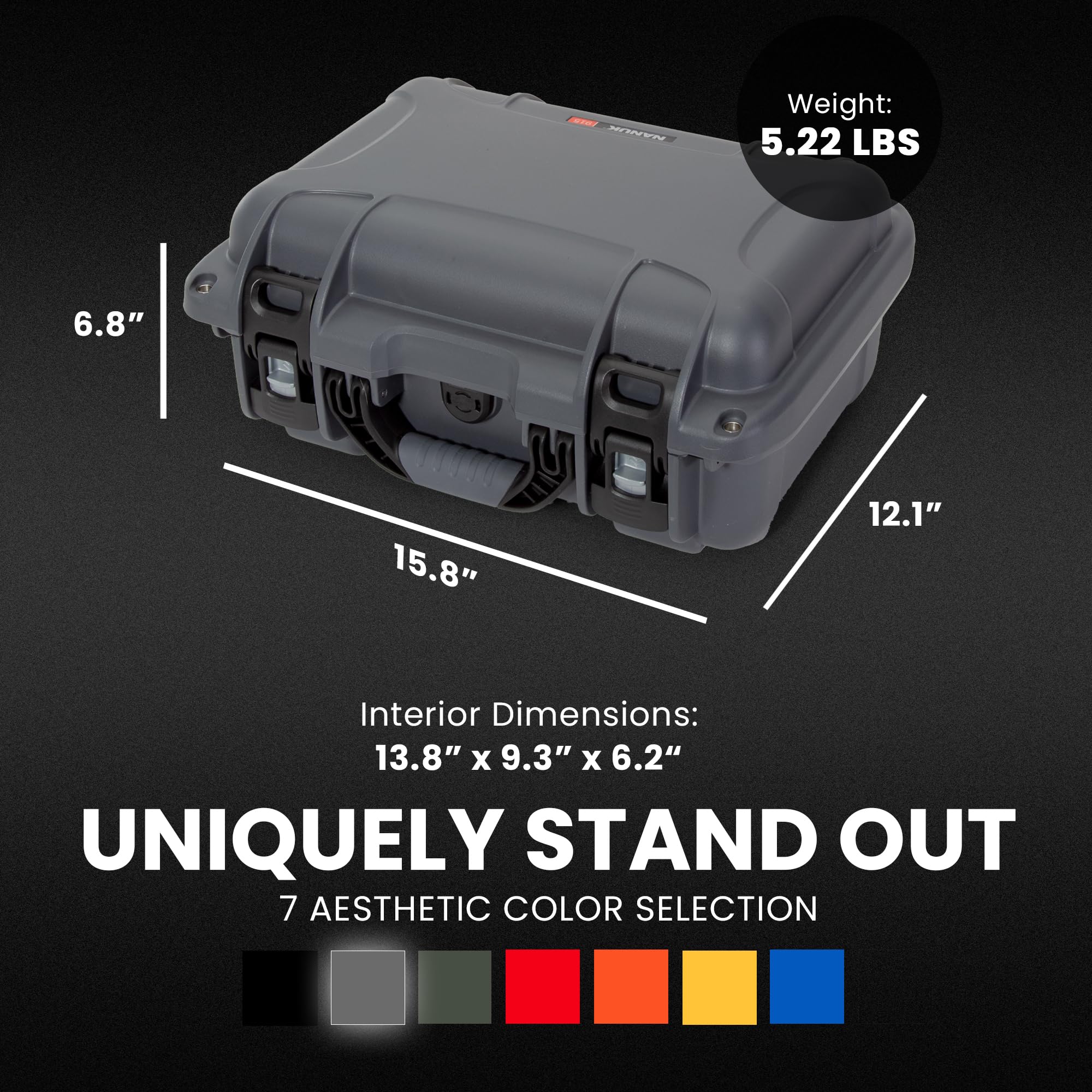 NANUK Custodia rigida impermeabile 915 con inserto in schiuma - Grafite