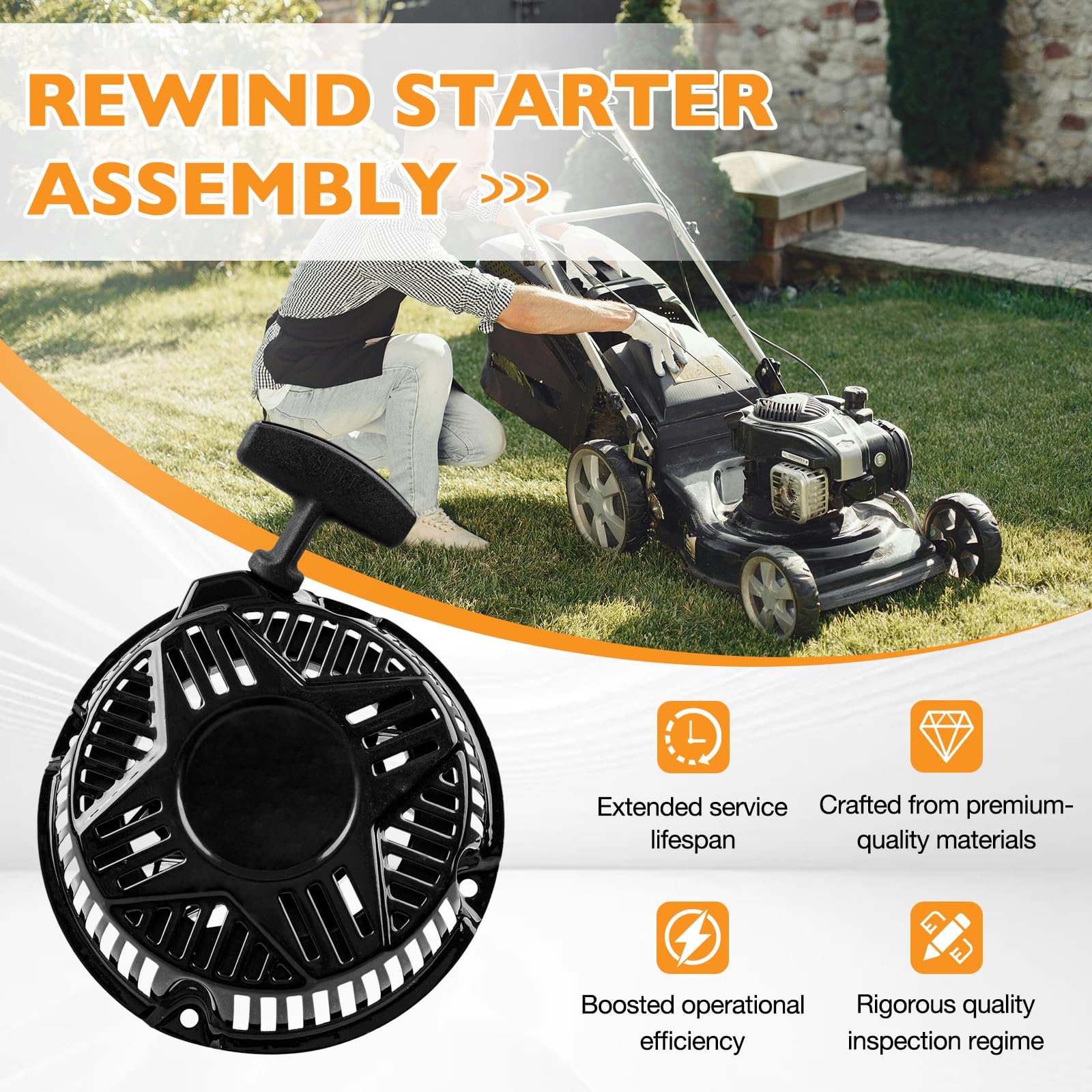 HQPASFY Conjunto de arranque de retroceso compatible con WGen3600 WGen3600DF WGen3600c WGen3600v y más generador portátil y motor Powerhorse de 212 cc