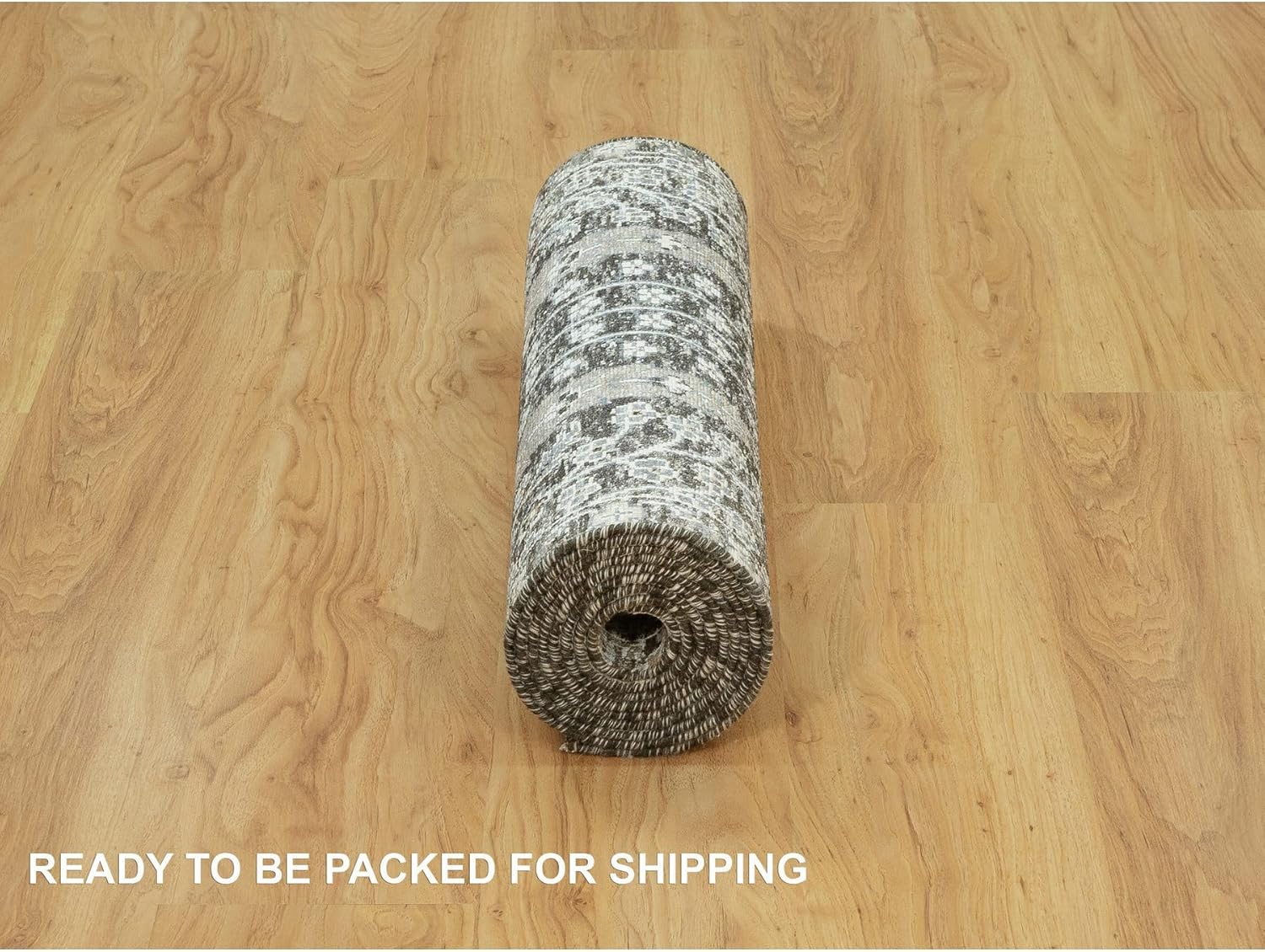 Gray Hand Knotted Silk with Textured Wool Willow and Cypress Tree Design Runner Rug (2'6"x10')