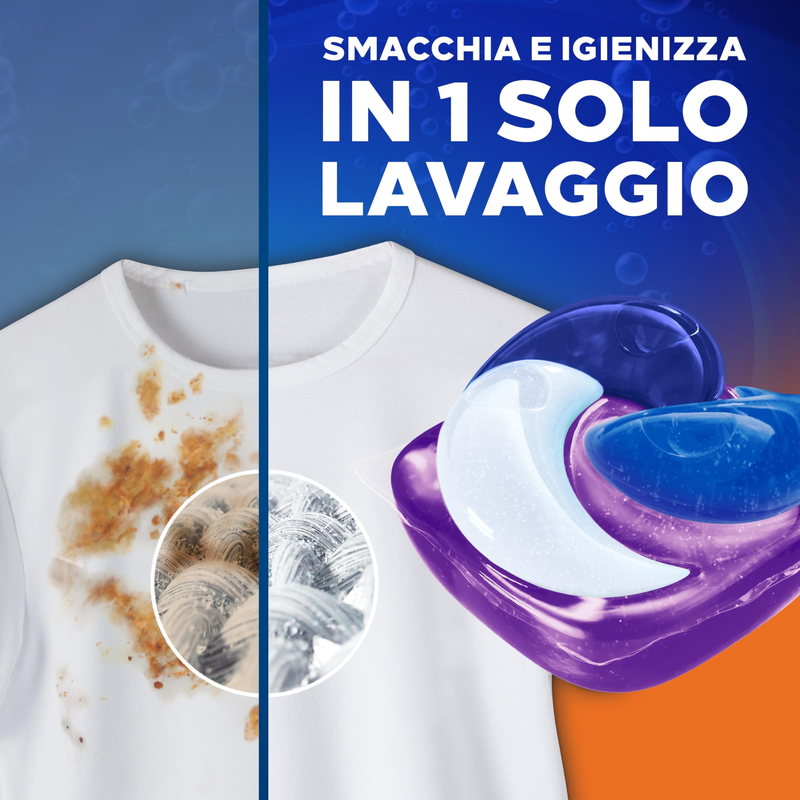 Dash Pods Detersivo Lavatrice In Capsule, 132 Lavaggi (3x44), Ambra, Rimuove le Macchie, Igienizza, Dona Freschezza, Brillantezza Per I Capi