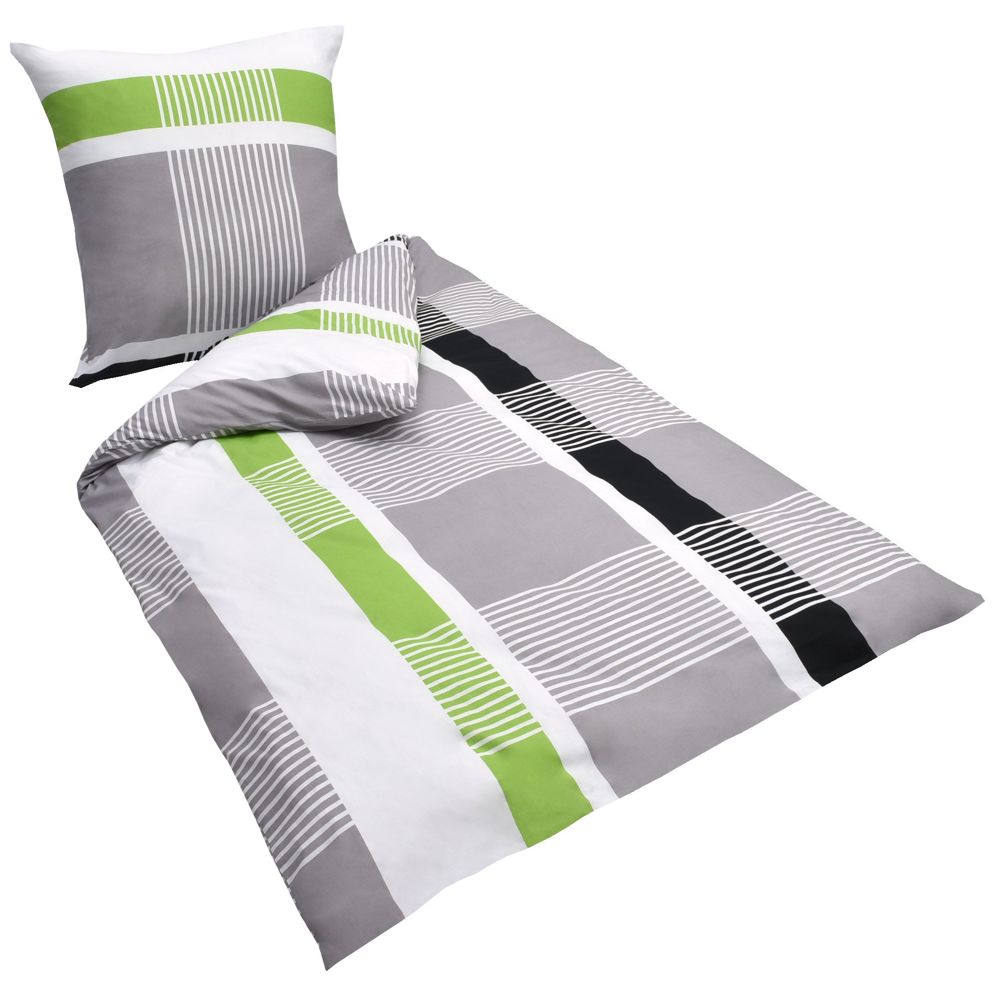 Beautissu Bettwäsche Baumwolle 4teilig Bettwäsche-Sets mit 2X Bettbezug | 155x220cm Kissenbezug 80x80cm 100% Bettwaren Sommerbettwäsche Set 2x Sommer 155x220 Dana