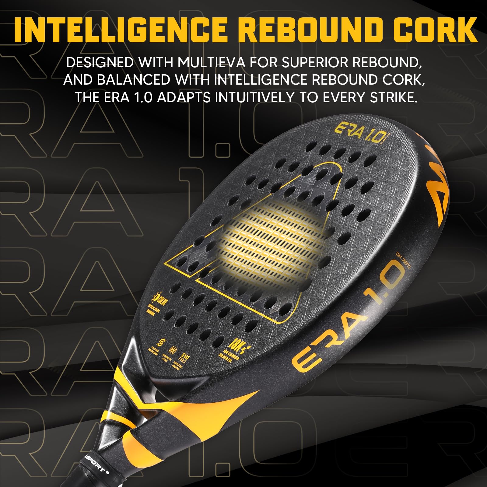AMASPORT 2025 Era-1.0 Titanium Padel Racket - Diamond Shape, Anti-Vibration, Explosive Power For Expert Players