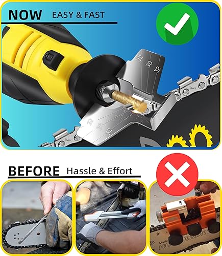 Miniatura 5 de Kit de afilador eléctrico de motosierra con puntas de diamante recubiertas de titanio, herramienta de afilador de sierra de cadena de alta velocidad