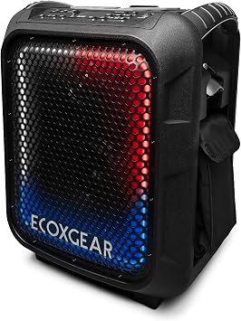 ECOXGEAR EcoBoulder Ultra 121dB Loud Rugged Bluetooth 5.1 Speaker, IP67 Waterproof, Drop and dustproof with Party Lights, 50+ Hours runtime, it Even Floats Black