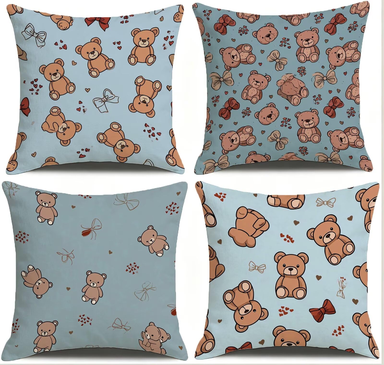 Cojines Exterior MarróN Funda Almohada 45x45cm Juego de 4, Cod-556