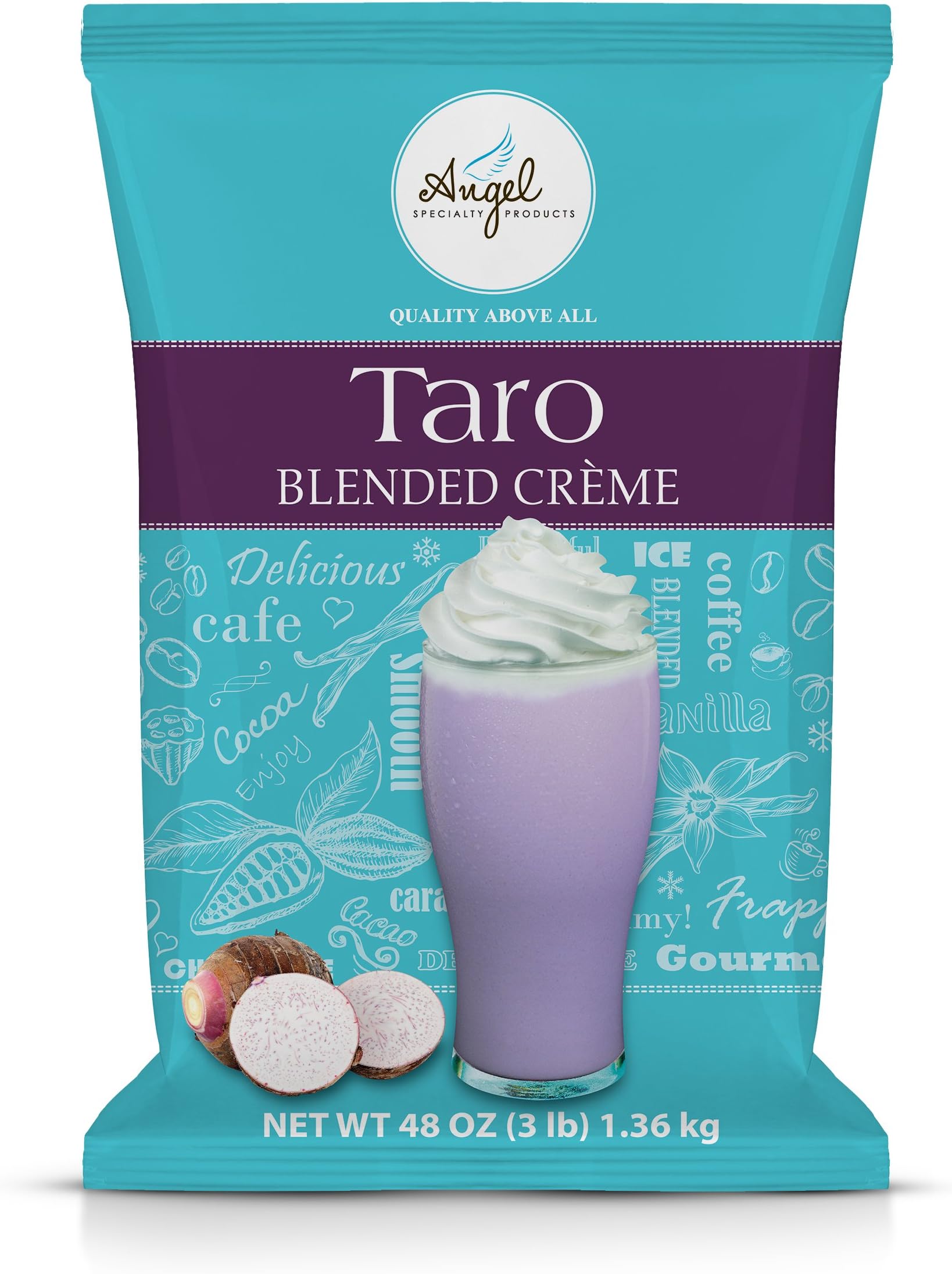 Taro Blended Crème Mix by Angel Specialty Products [3 LB]