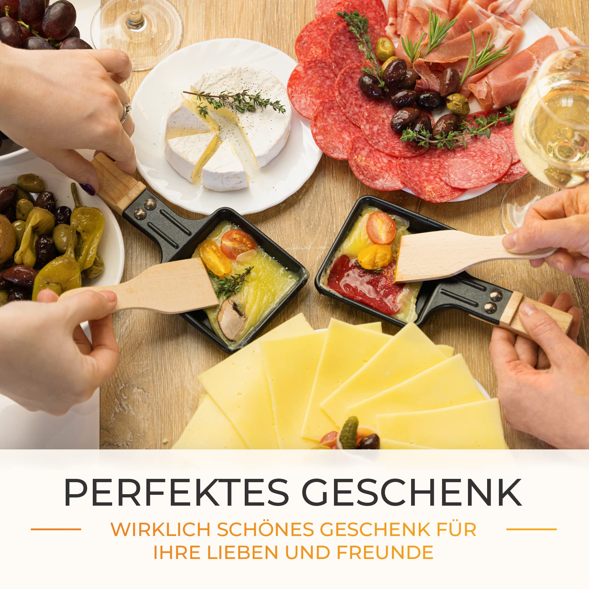 Drewniany skrobak do raclette, ?opatka do raclette, z rodzimego buku, odporna na wysokie temperatury i higieniczna, koniec z zadrapaniami (buk do raclette)