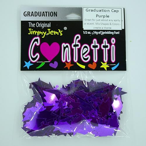 Miniatura 2 de Gorra de graduación de confeti morado - paquete al por menor #8412 QS0