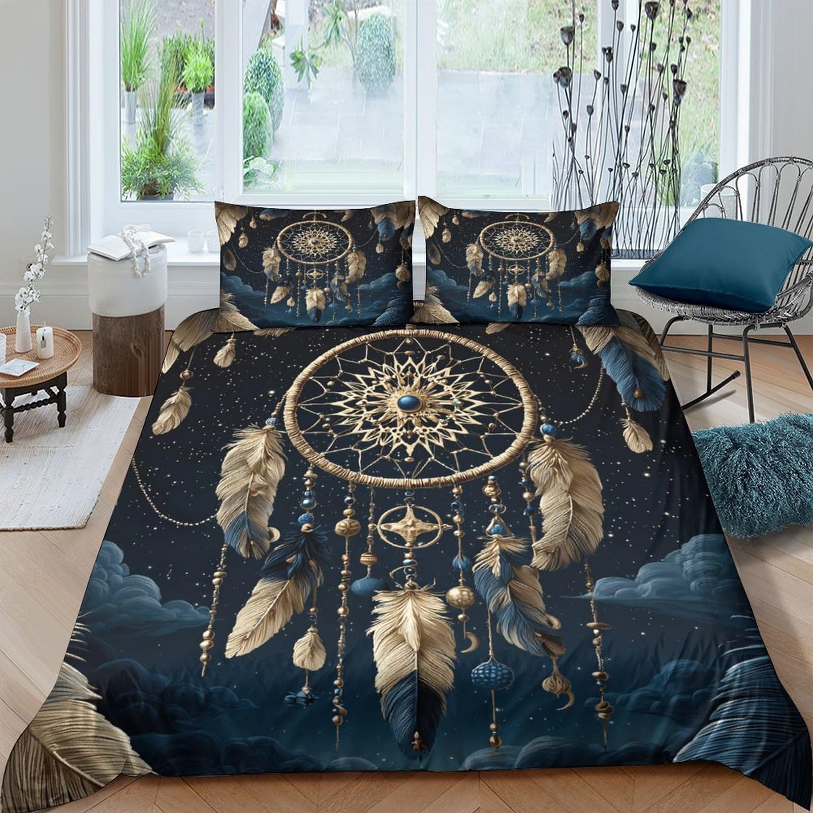 Parure de lit attrape-rêves pour adulte et ado, housse couette microfibre 3D