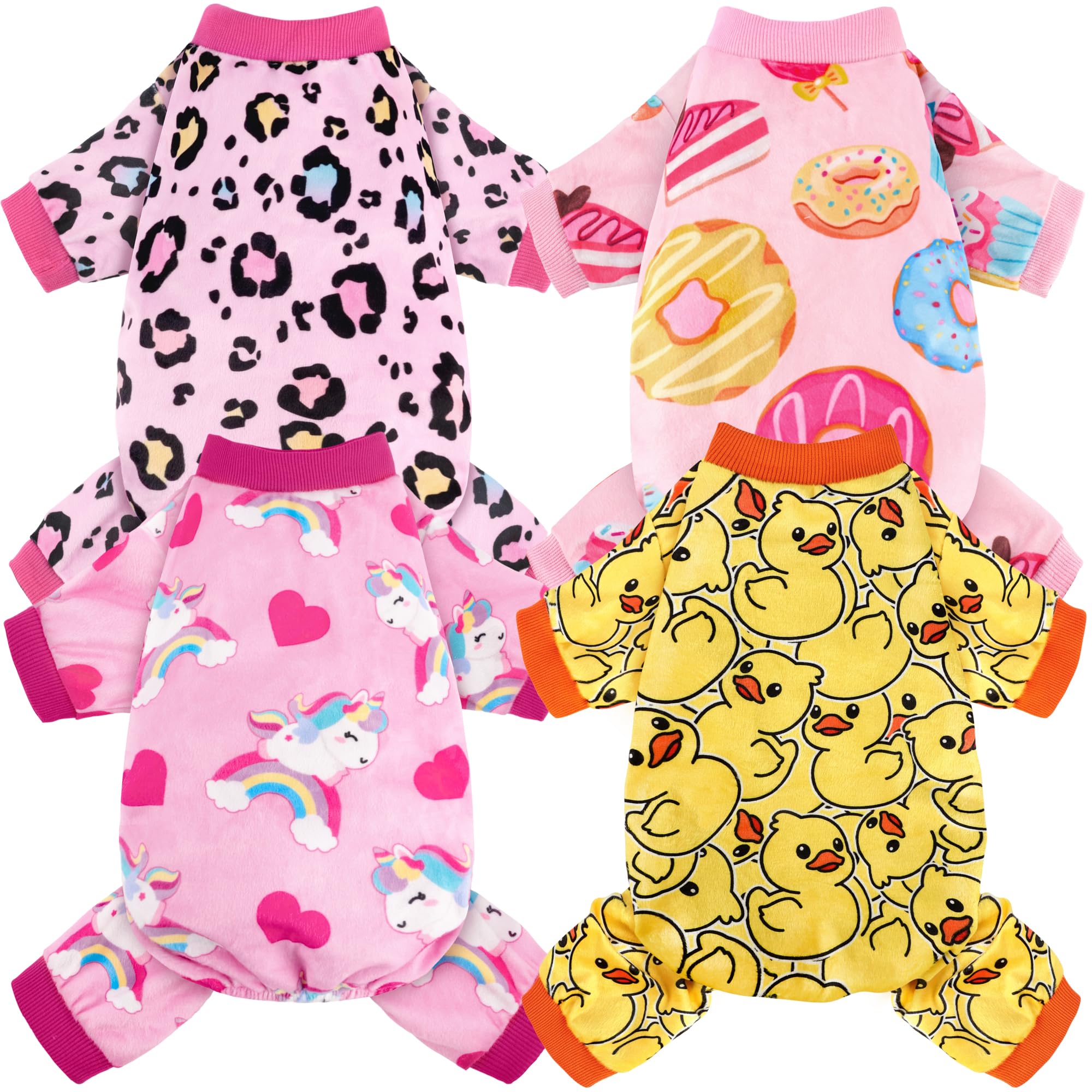 4 Pack Dog Pajamas Soft Lightweight Dog Recovery Suit Onesie Clothes for Small Medium Female Pet Boys Girls Dogs
