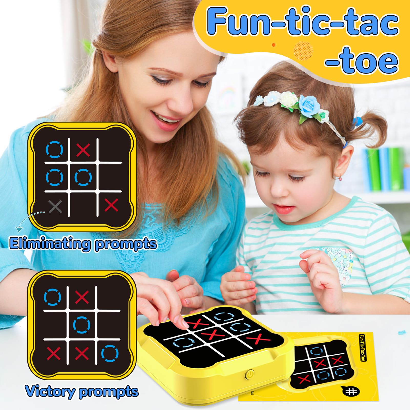 Juego de Tic TAC Toe, Electrónico Tic TAC Toe Bolt, 3 en Raya Electronico, Juegos de Viaje Portátiles 3 en 1, Juegos para Niños para Educación y Crecimiento de la Memoria para Todas Las Edades