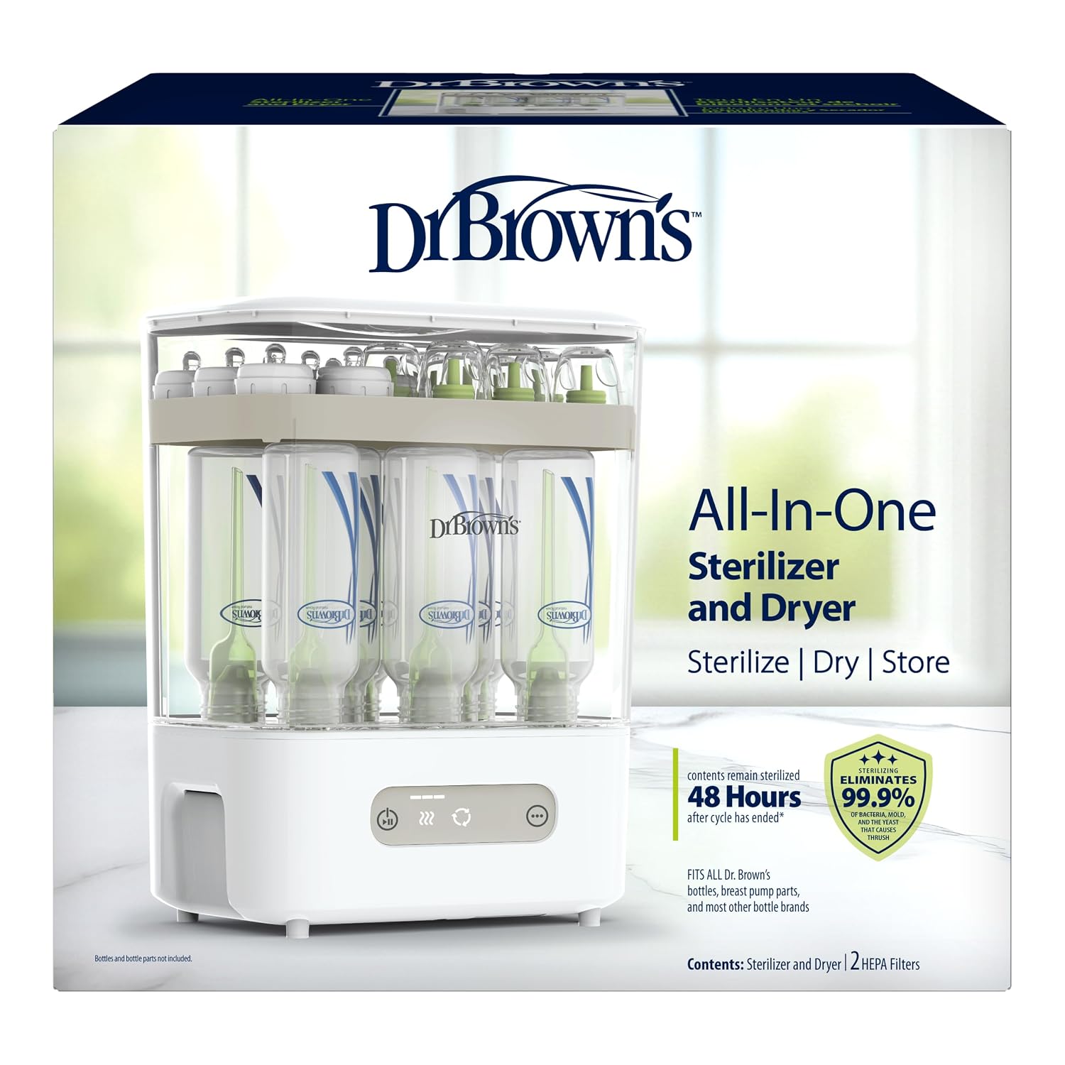 Dr. Brown’s All-in-One Sterilizer and Dryer for Baby Bottles and Parts | Baby Bottle Sterilizer and Dryer