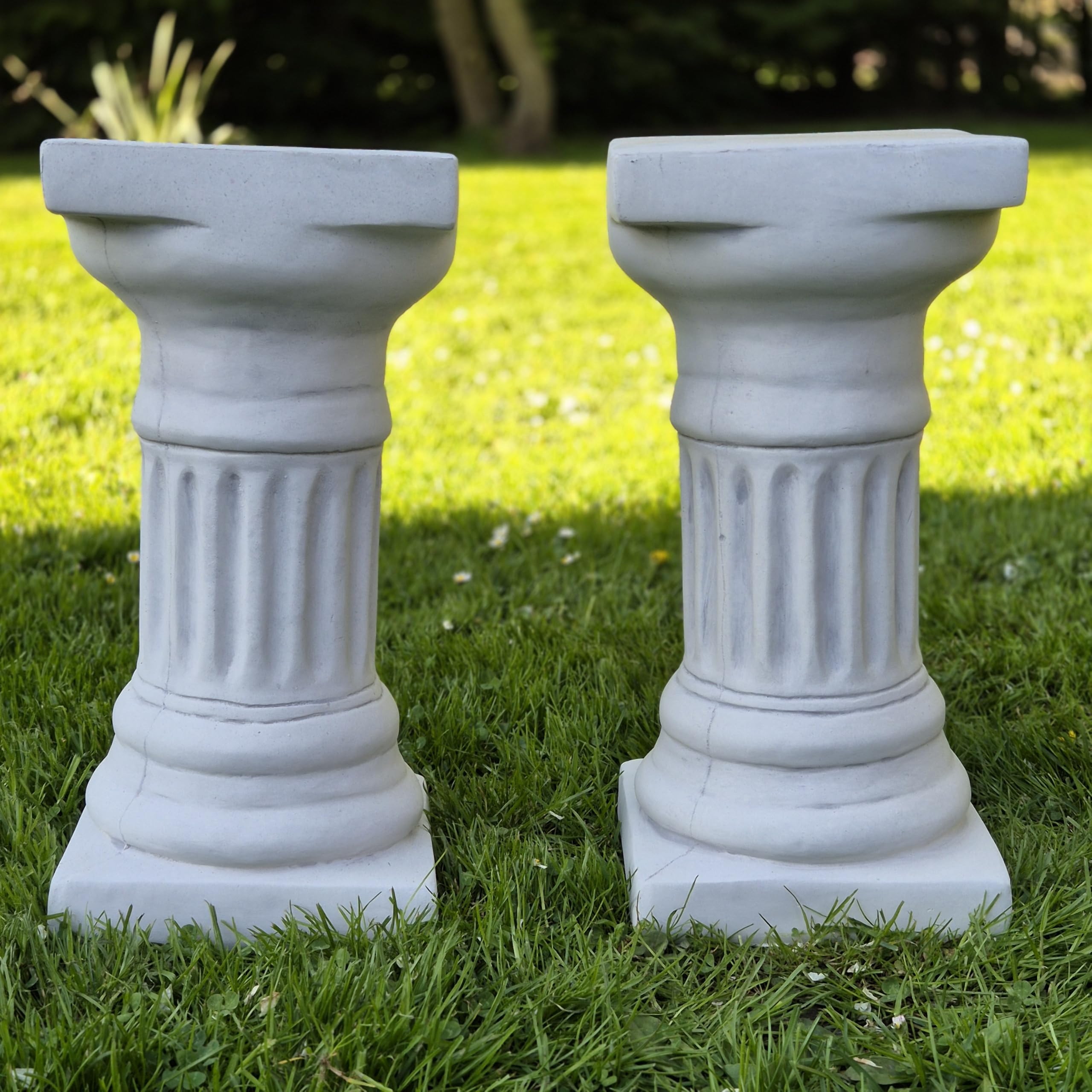 FABRIQ Colonna dorica pietra grigio anticato 39 cm 18x18 cm dekoracja ogrodowa odporna na warunki atmosferyczne