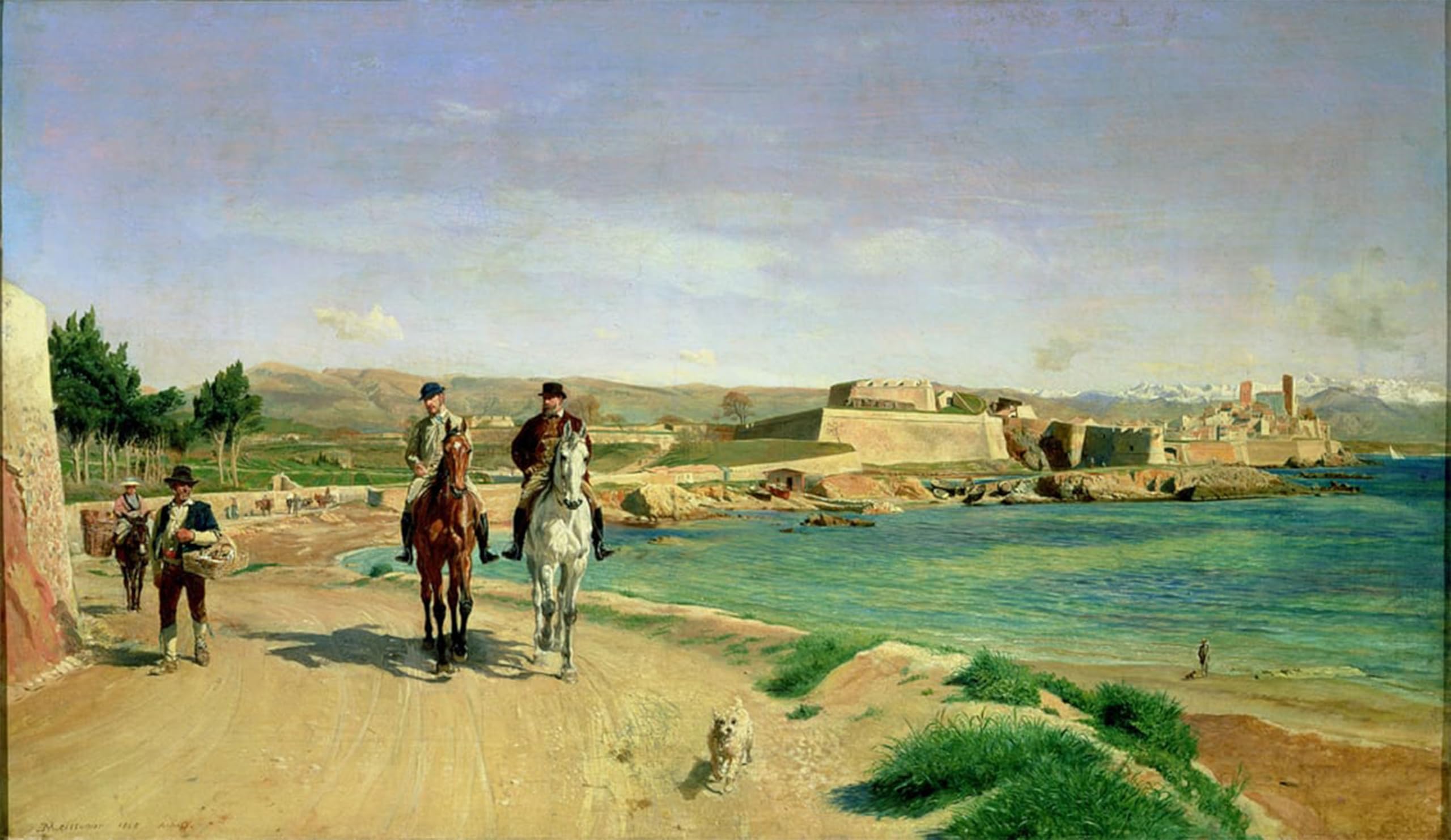 ARTXLXXBN Famous Print Painting Colorful Art Print Antibes the Horse Ride by Jean Louis Ernest Meissonier Canvas Art Decorations for Home Decor 60x90cm