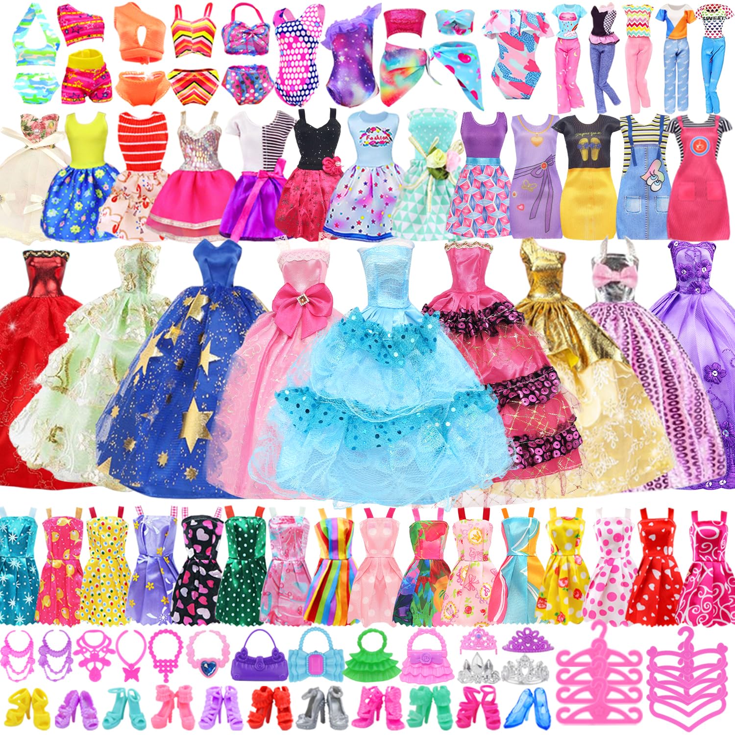 99 Pcs 11.5 Inch Doll Clothes Outfits and Accessories