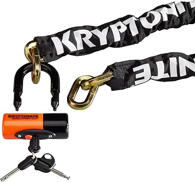 Kryptonite New York 1210 Bike Chain Lock, 3.25 Feet Long Heavy Duty Anti-Theft Sold Secure Gold Bicycle Chain Lock with Evolution Disc Lock and Keys for Ultimate Security E-Bike, Motorcycle, Scooter