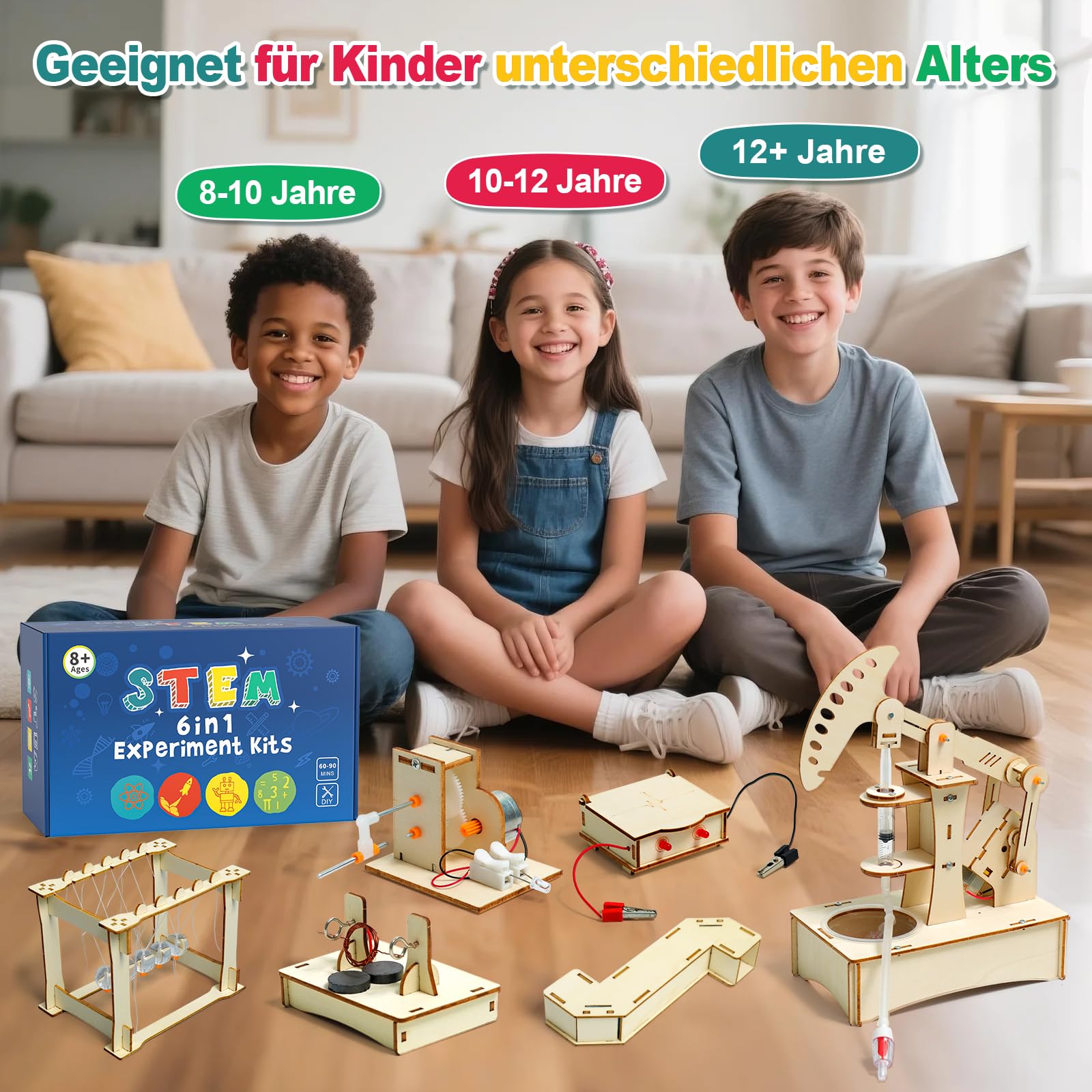 Experimente für Kinder ab 8 9 10 11 12 13 14, Elektronik Baukasten, Experimentierkasten, Elektro Baukasten für Kind, Holz Bausatz Kinder Spielzeug Geschenke ab 8 9 10 11 12 13 14 Jahre Jungen